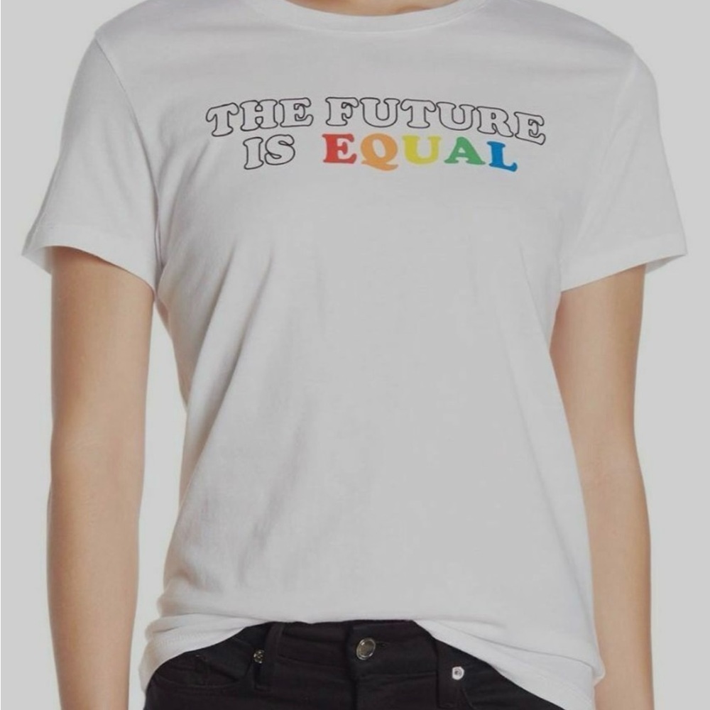 Prince Peter Collection Women's White Short-Sleeve The FUTURE is Equal Tee Shirt